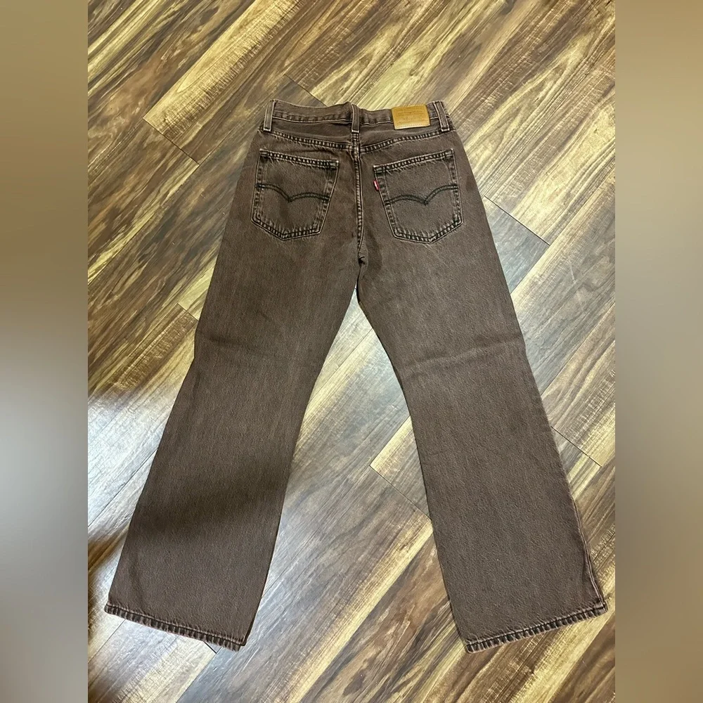 Levi's Premium Chroma Acid Chicory Coffee Brown Baggy Bootcut Jeans 26x31 - Picture 2 of 7